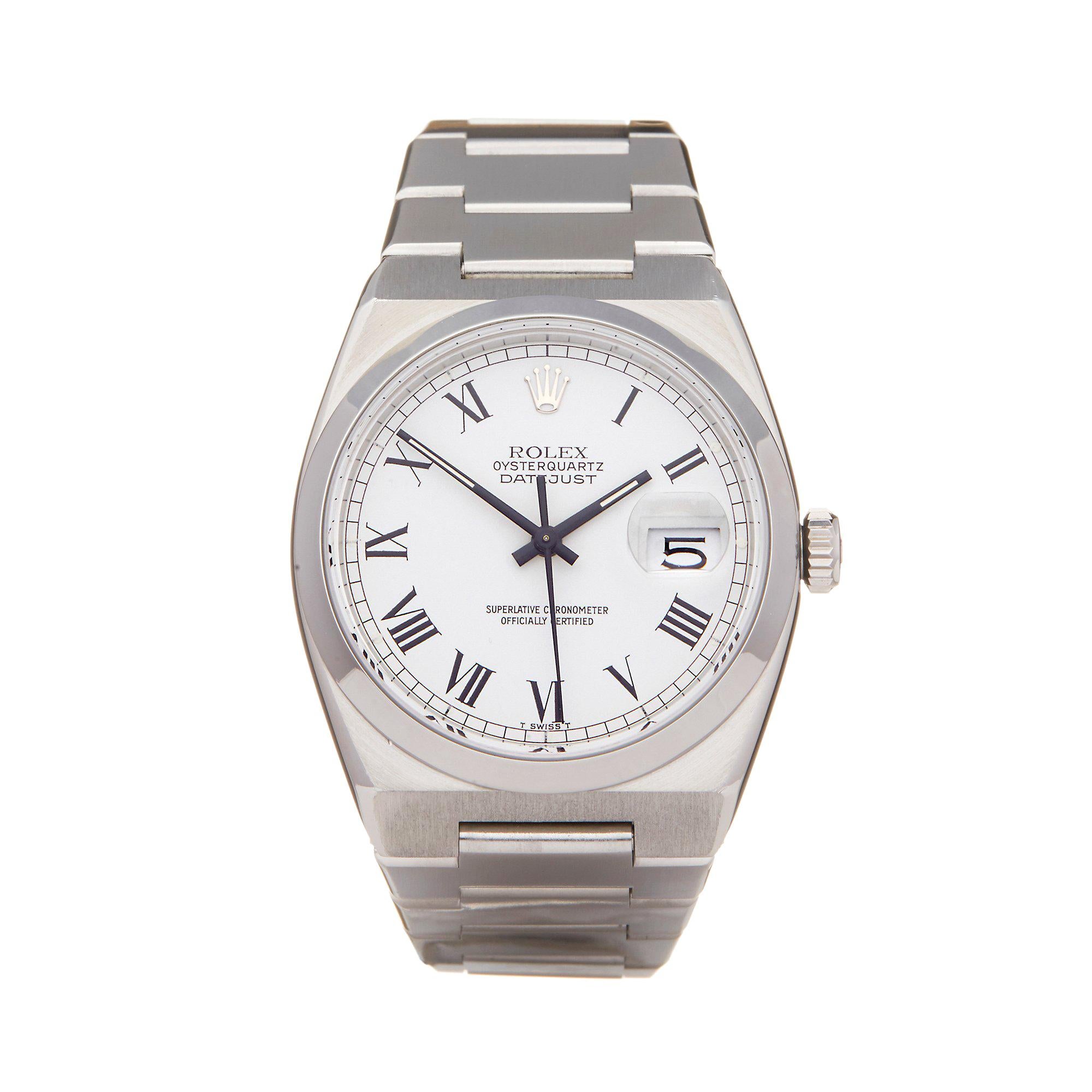 Rolex Oyster Quartz Datejust Buckley Dial Stainless Steel 17000 at ...
