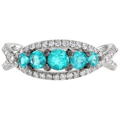 Leon Mege Natural Paraiba Tourmaline  Diamond Micro Pave Ring