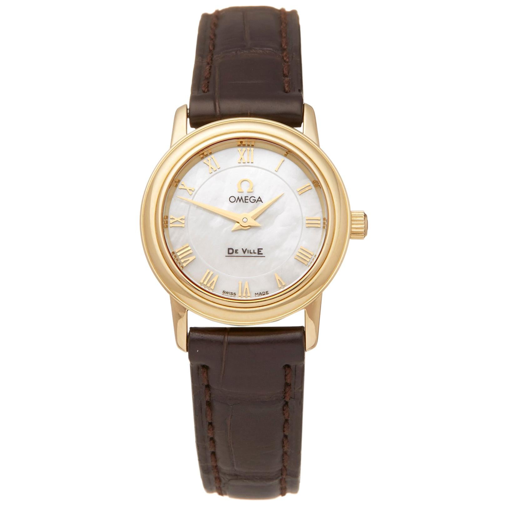 Omega De Ville Prestige 18k Yellow Gold 46707102 Wristwatch