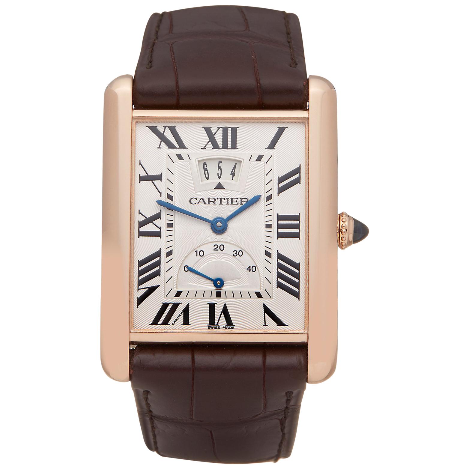 Cartier Tank Louis Cartier Big Date L XL 18k Rose Gold W1560003 Or 3185 Watch