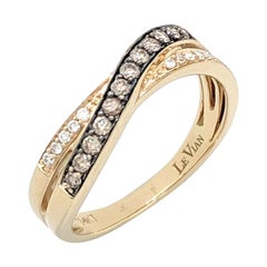 Le Vian Chocolate and White Diamonds Overlay Band 14 Karat Honey Gold