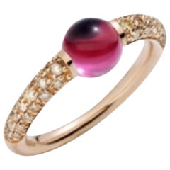 Bague Pomellato M'AMA NON M'AMA Or rose 18kt & tourmaline rouge & diamant brun