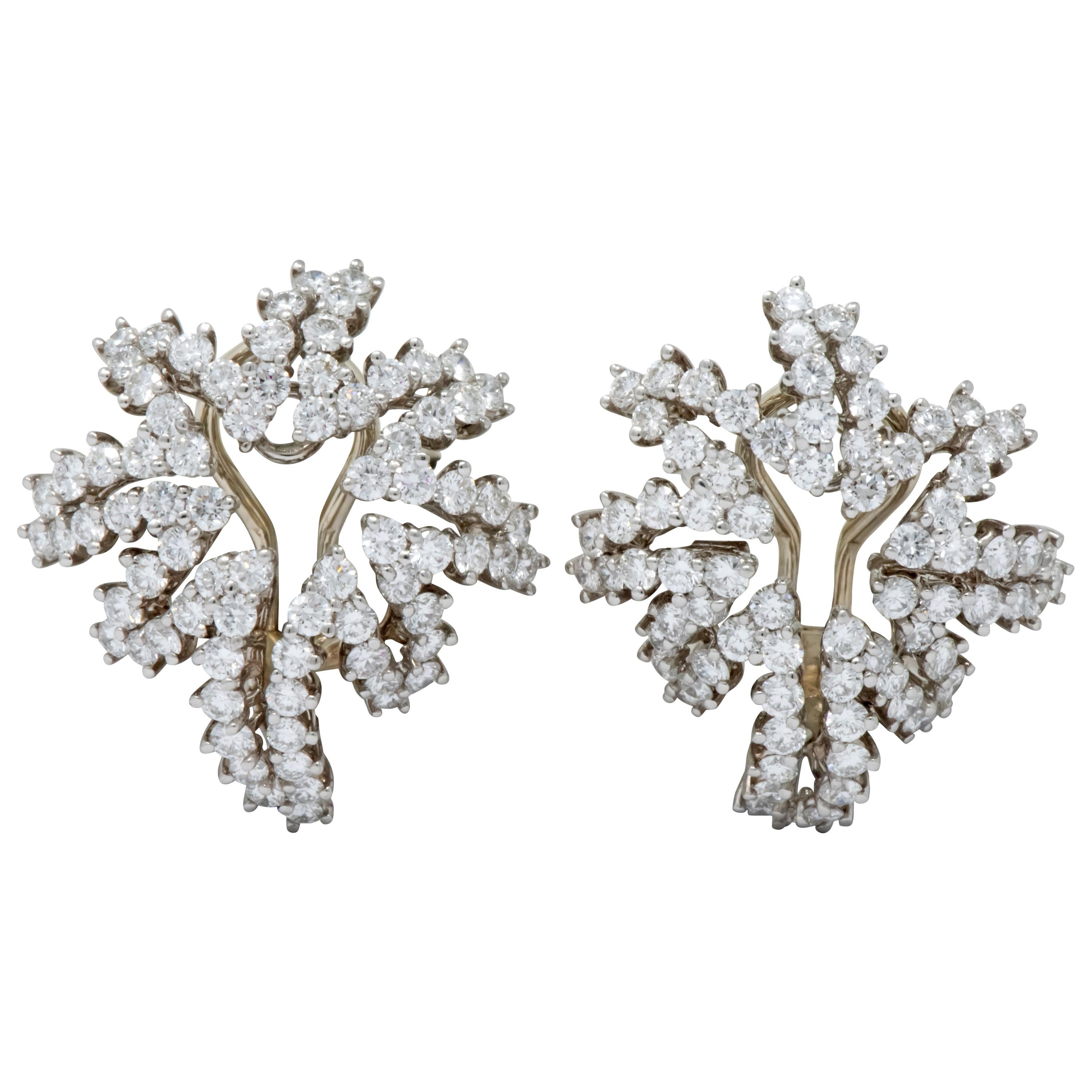 Tiffany & Co. 4.62 Carat Diamond Platinum 18 Karat White Gold Firework Earrings