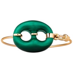 Gucci Malachite Gold Retro Bangle Bracelet