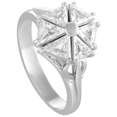 Vintage Trillion Diamonds Platinum Ring