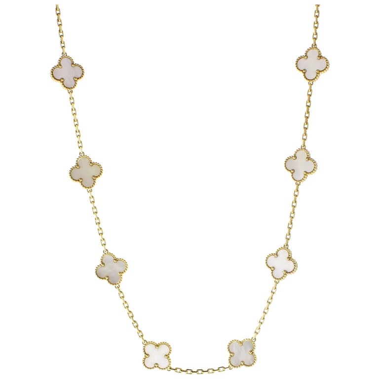Van Cleef and Arpels Alhambra Mother of Pearl Yellow Gold 20-Motif ...