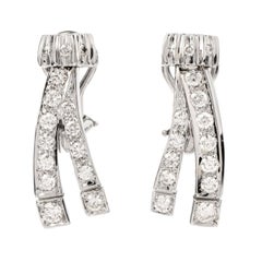 Diamond Link 18 Karat White Gold Pendant Earrings