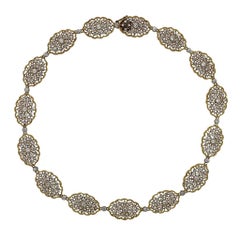 Mario Buccellati Diamond Gold Lace Necklace
