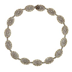 Mario Buccellati Diamond Gold Lace Necklace