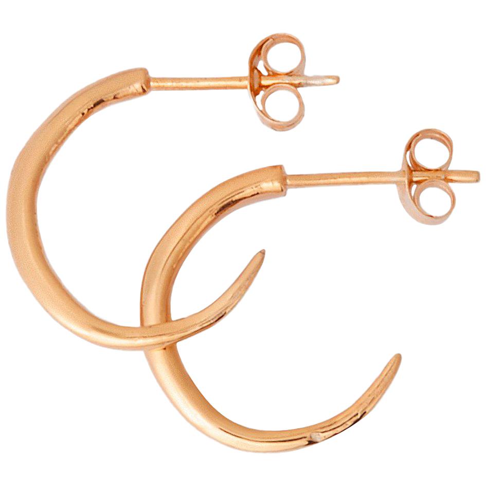 Rustic Rose Gold Hoop Earrings For Sale