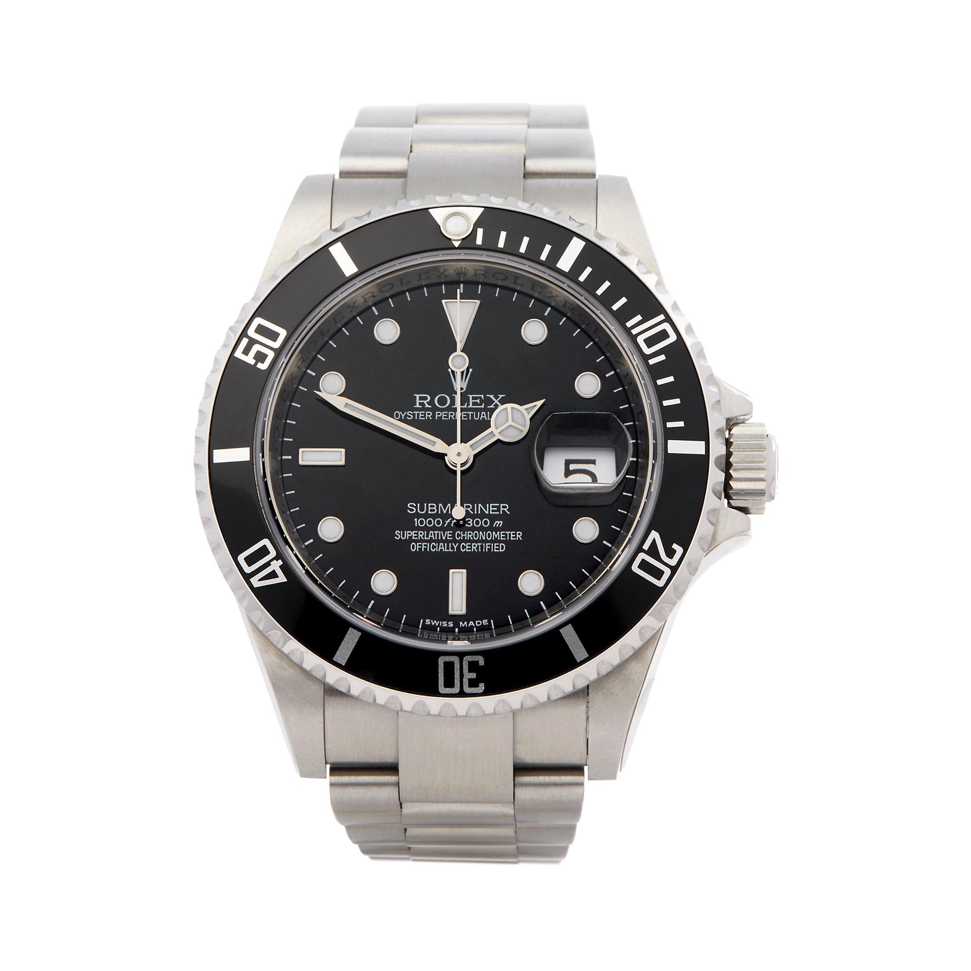 Rolex Submariner Nos Stainless Steel 16610 Wristwatch