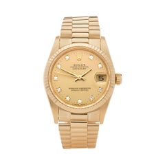 Rolex Datejust 31 Diamond Yellow Gold 68278 Wristwatch
