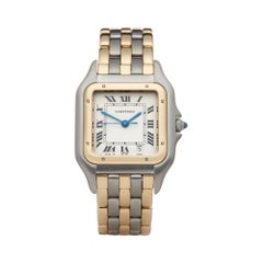 Cartier Panthere De Cartier Three Row Stainless Steel 18K Yellow Gold W25028B