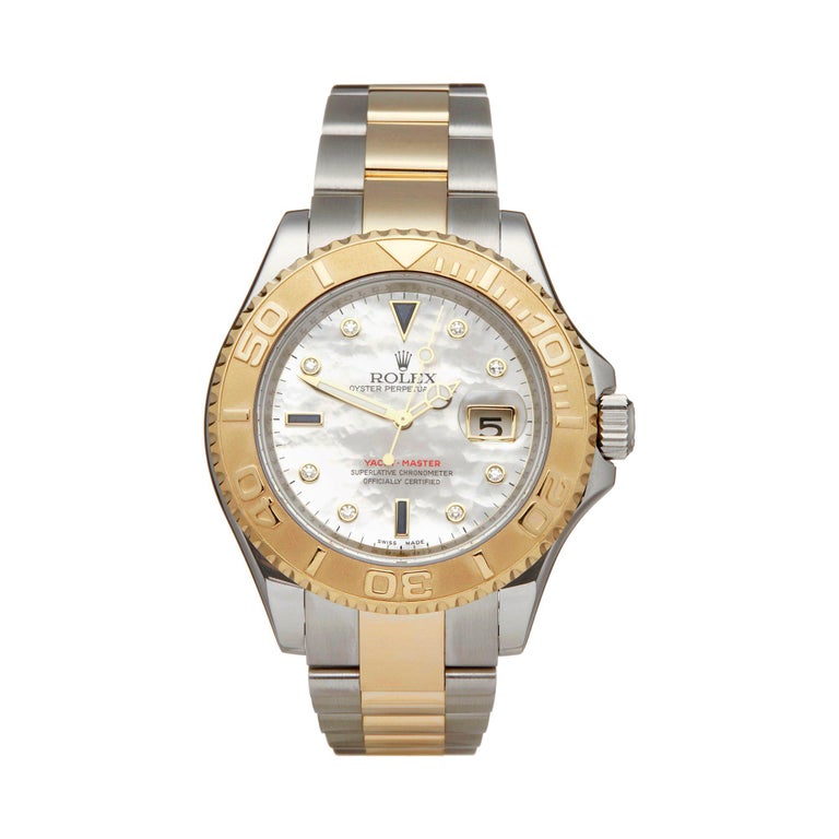 Rolex Yacht-Master Diamond Stainless Steel and 18k Yellow Gold 16623 ...