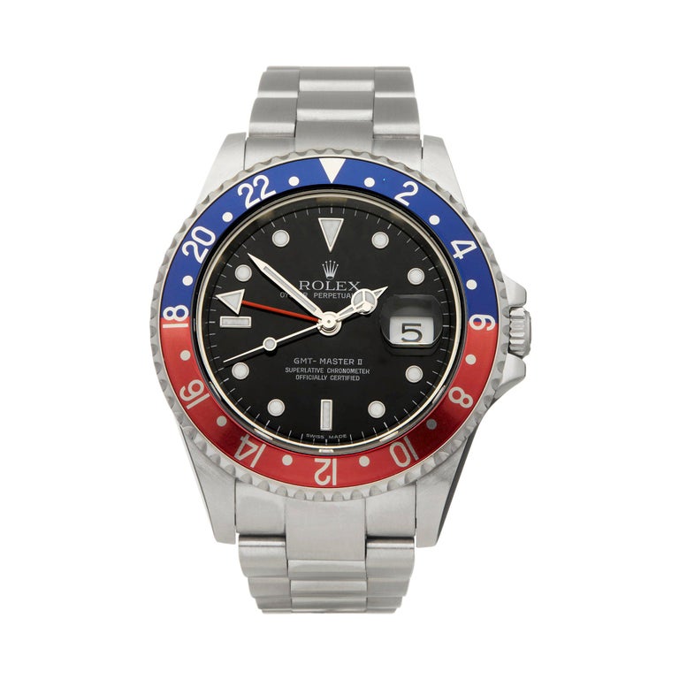 Rolex GMT Master II Rectangular Dial Pepsi Stainless Steel 16710 Wristwatch  at 1stDibs | rolex gmt rectangular dial, rolex gmt master 2 pepsi on wrist,  rolex gmt pepsi on wrist