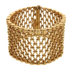 Valentin Magro Unique Mesh Bracelet in Yellow Gold