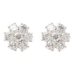 Boodles 18 Karat White Gold Diamond Cluster Stud Earrings