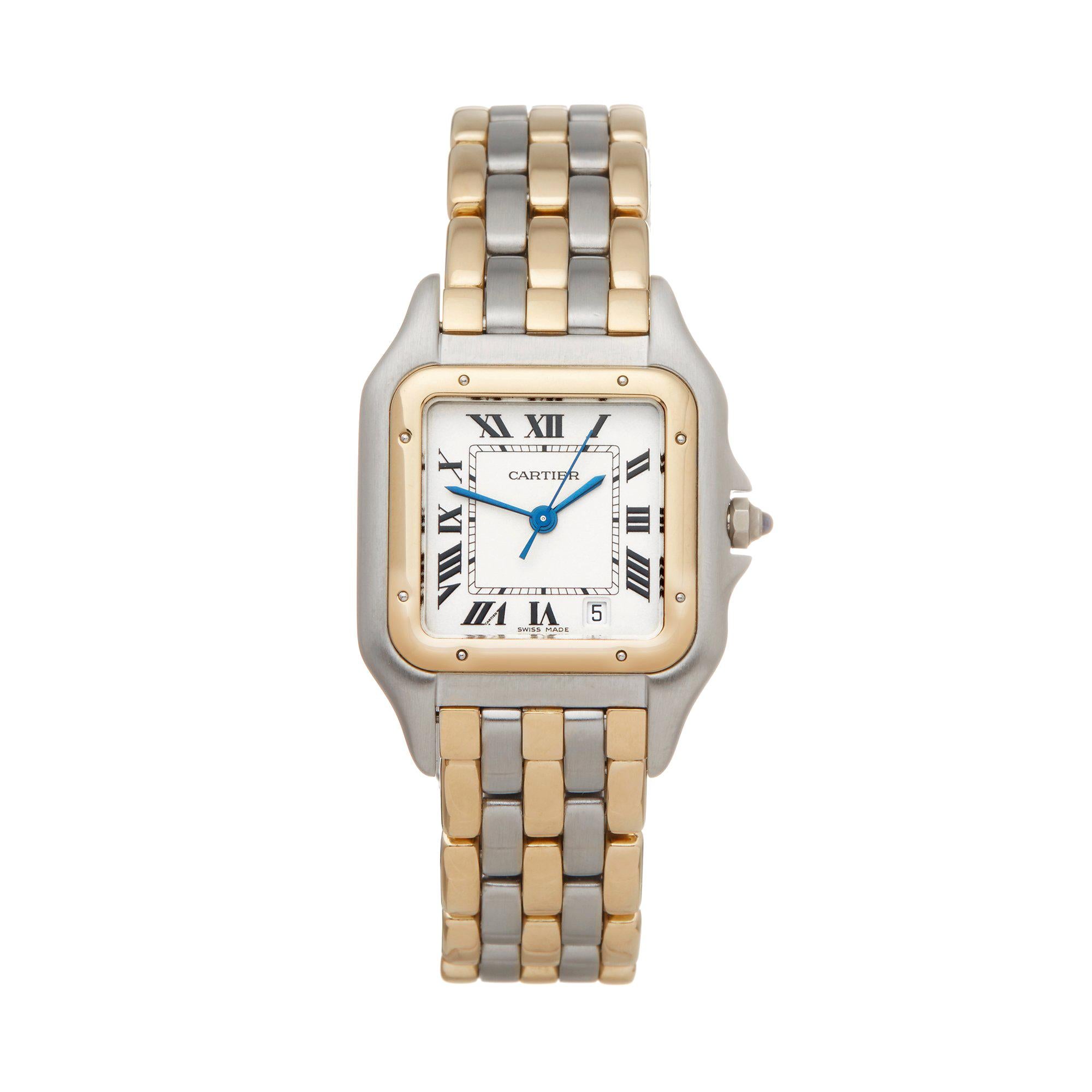 Cartier Panthere De Cartier 3 Row Stainless Steel And 18k Yellow Gold 8394 Watch