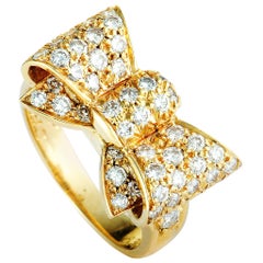 Van Cleef & Arpels Diamond Yellow Gold Bow Ring