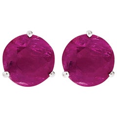 Alessa Ruby Stud 18 Karat White Gold Bloom By Lu Collection