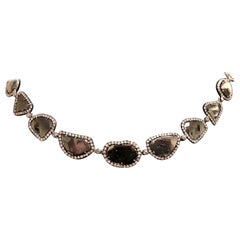 40.40 Carat Rose Cut Slice Black Diamond Necklace