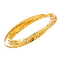 Cartier Trinity Diamond Yellow Gold Rolling Bangle Bracelet
