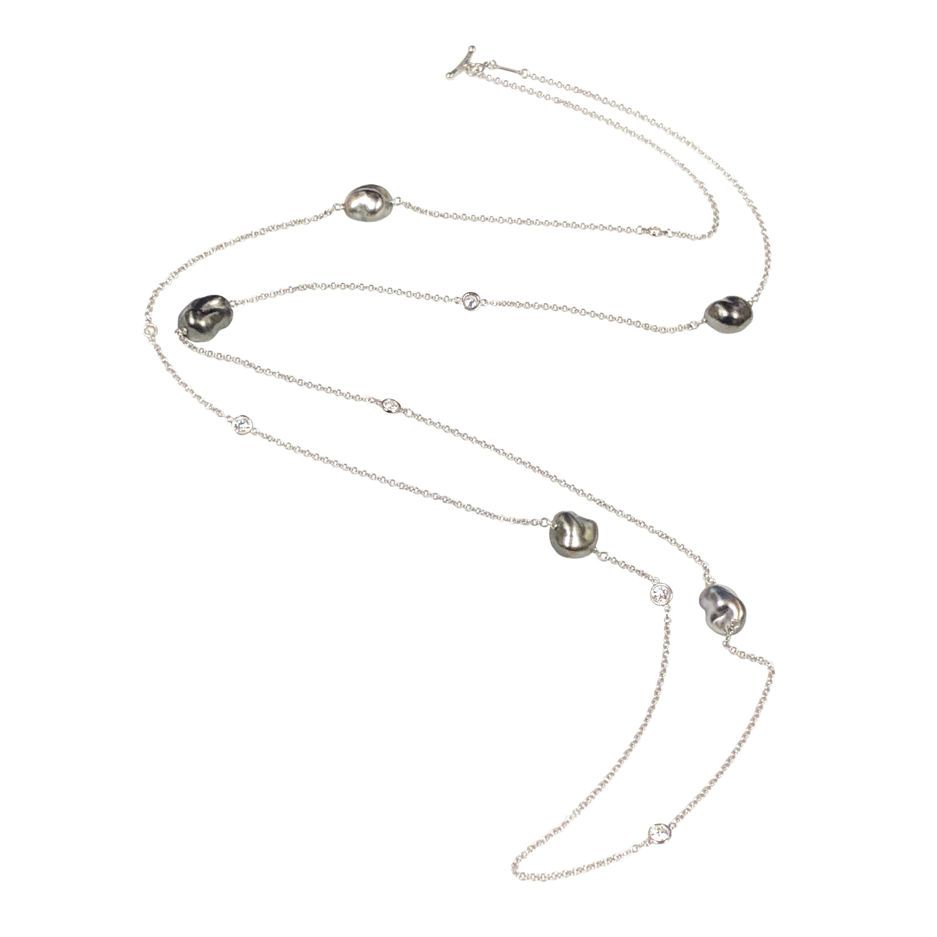 Elsa Peretti Platinum Pearl Diamonds 