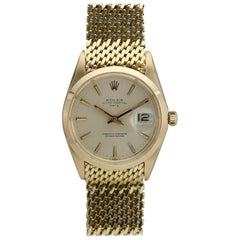 Rolex 18 Karat Gelbgold Date Ref 1500 auf Rolex Gold Mesh-Armband, um 1969