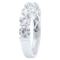 18 Karat White Gold Signature U-Shape Round Diamond Anniversary Ring 2.46 Carat