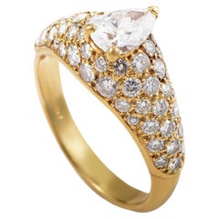 Vintage Cartier Diamond Gold Engagement Ring