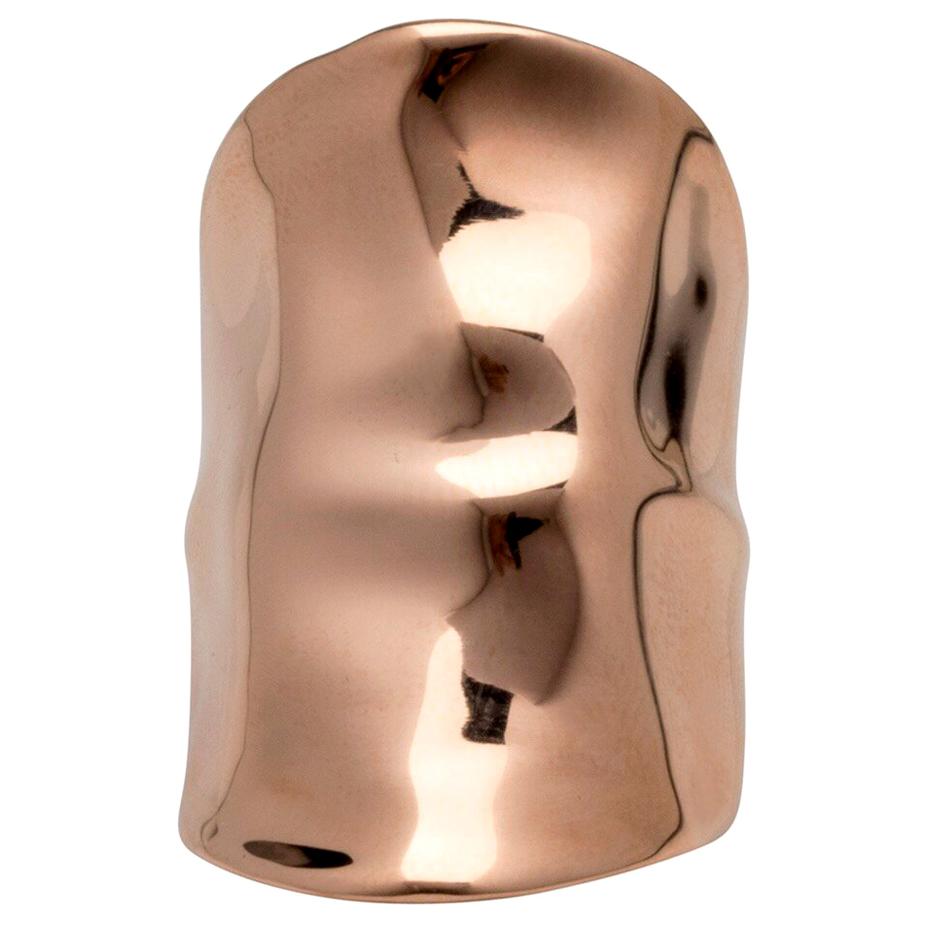 18 Karat Rose Gold Shield Ring For Sale