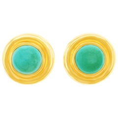 Paloma Picasso for Tiffany & Co. Turquoise Set Gold Earrings