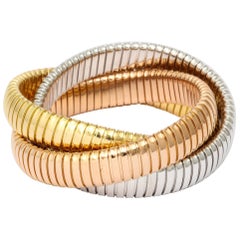 Tricolor Gold Tubogas Rolling Bracelet