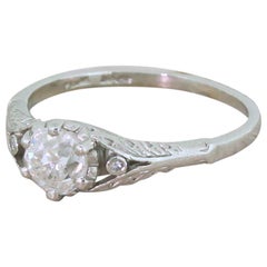 Art Deco 0.70 Carat Old Cut Diamond Engagement Ring, circa 1920