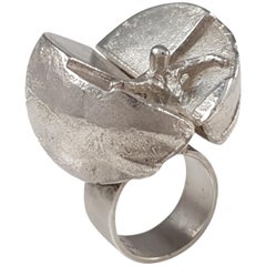 Sterling Silver Modernist "Ikaros" Ring Björn Weckström Lapponia, Finland, 1969