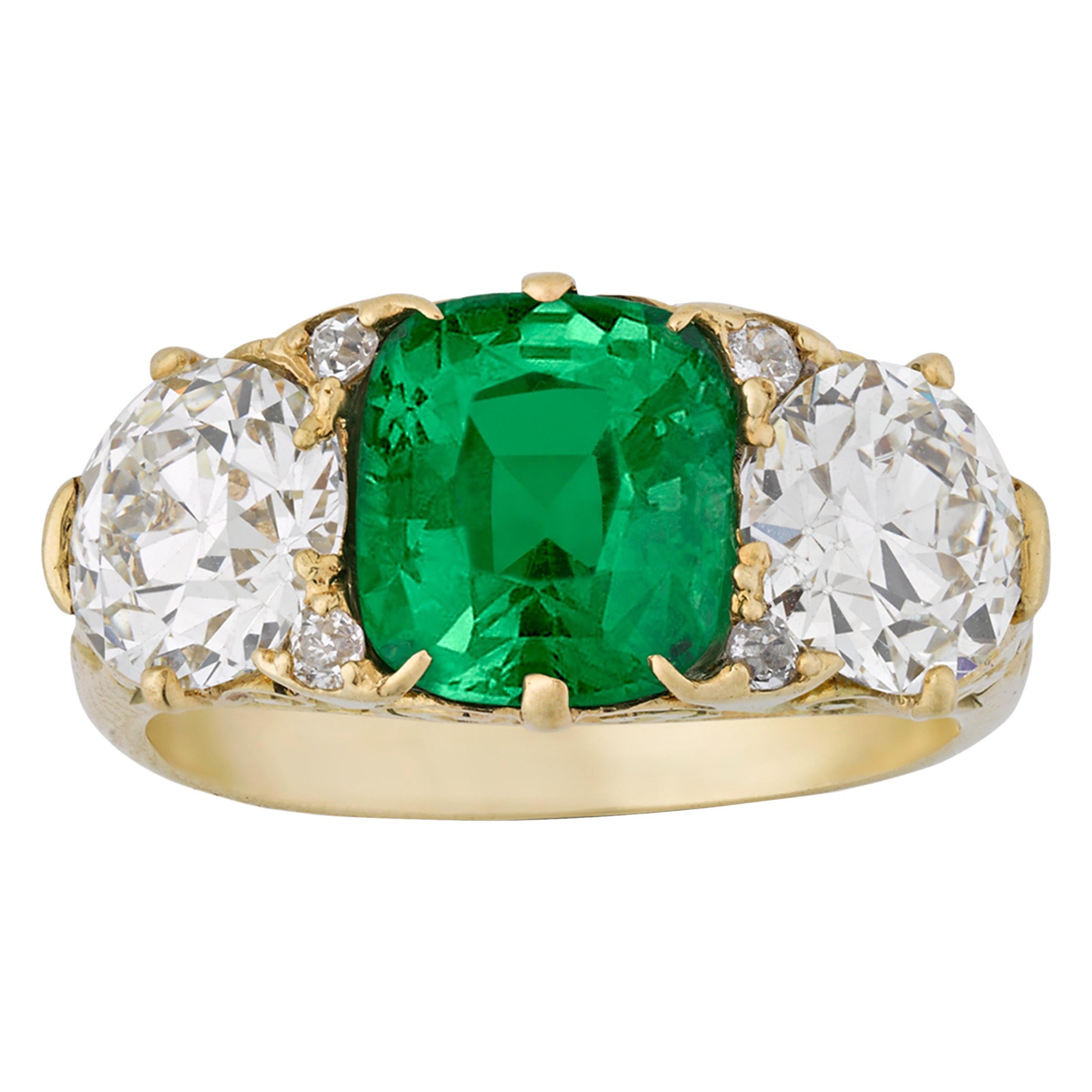 Antique Demantoid Garnet Ring, 4.50 Carat