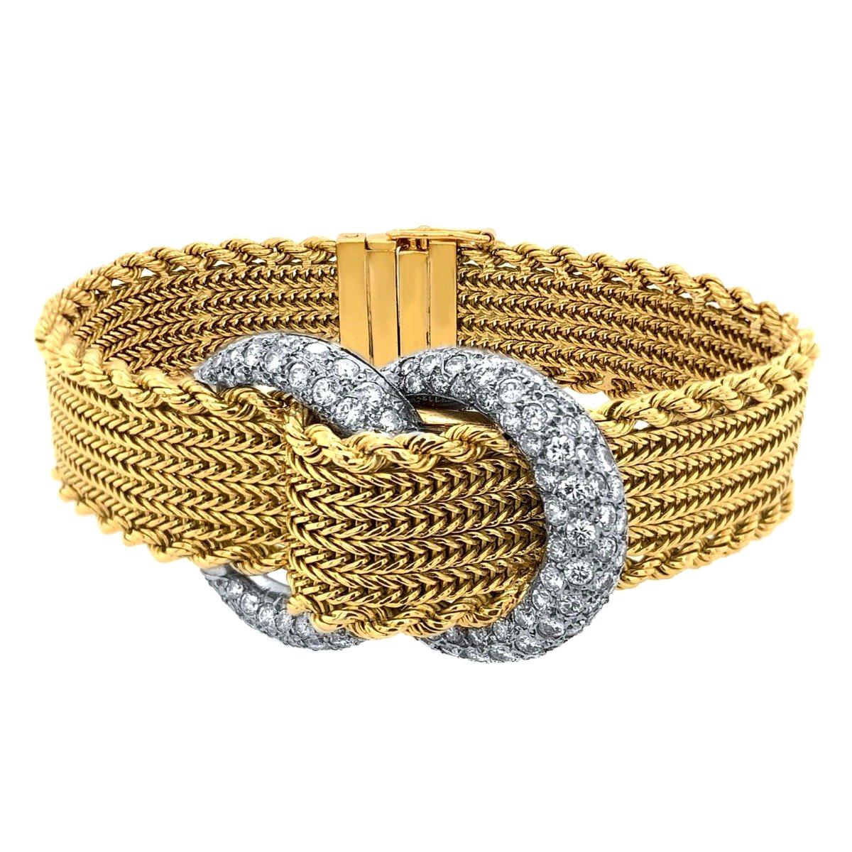 J Lacloche Montre-bracelet en or jaune 18 carats et diamants