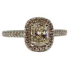 White Gold Cushion Cut AGS Certified Diamond Engagement Ring