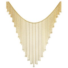 Vintage Van Cleef & Arpels Diamond Yellow Gold Fringe Necklace