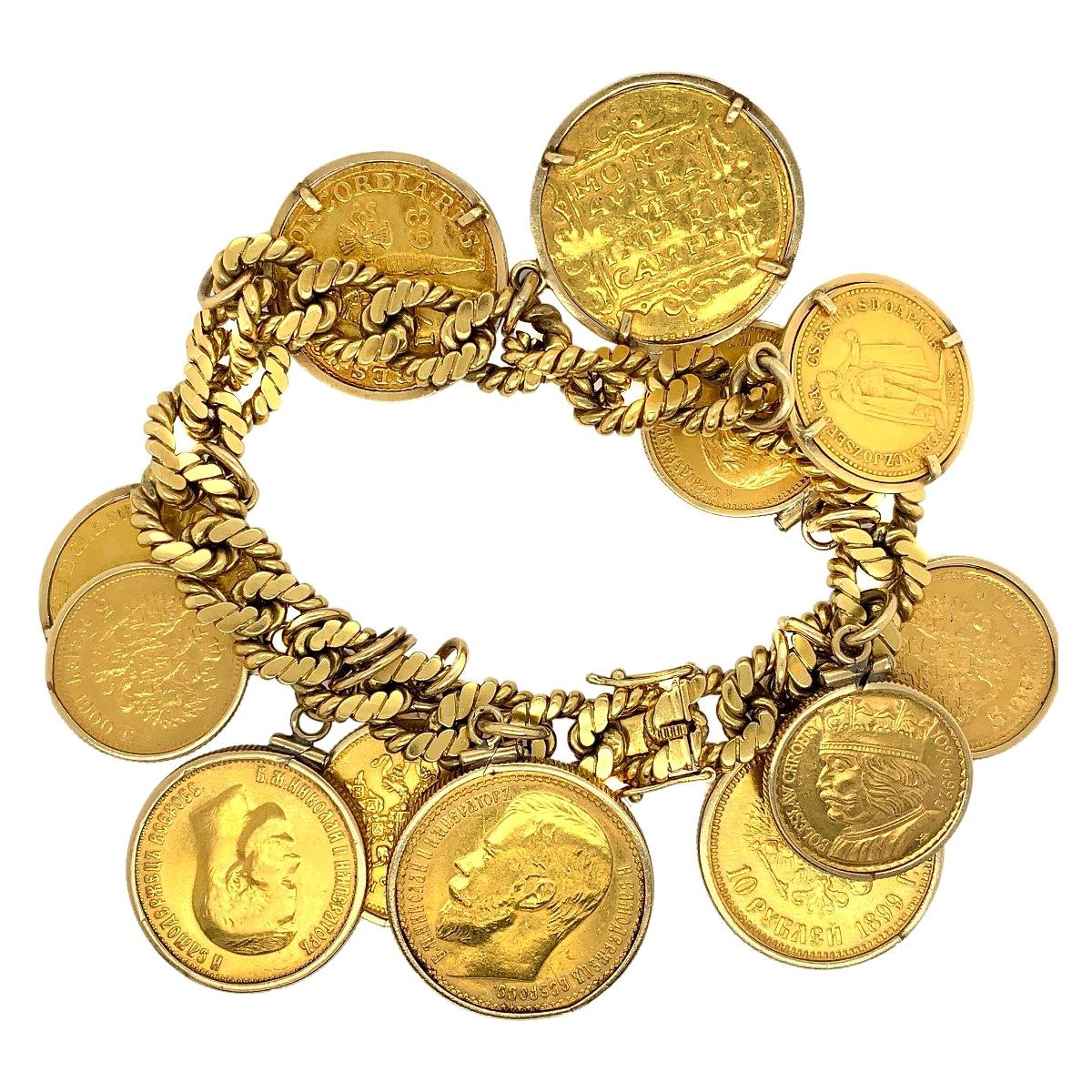 Van Cleef & Arpels Vintage 18 Karat Gold Coin Bracelet