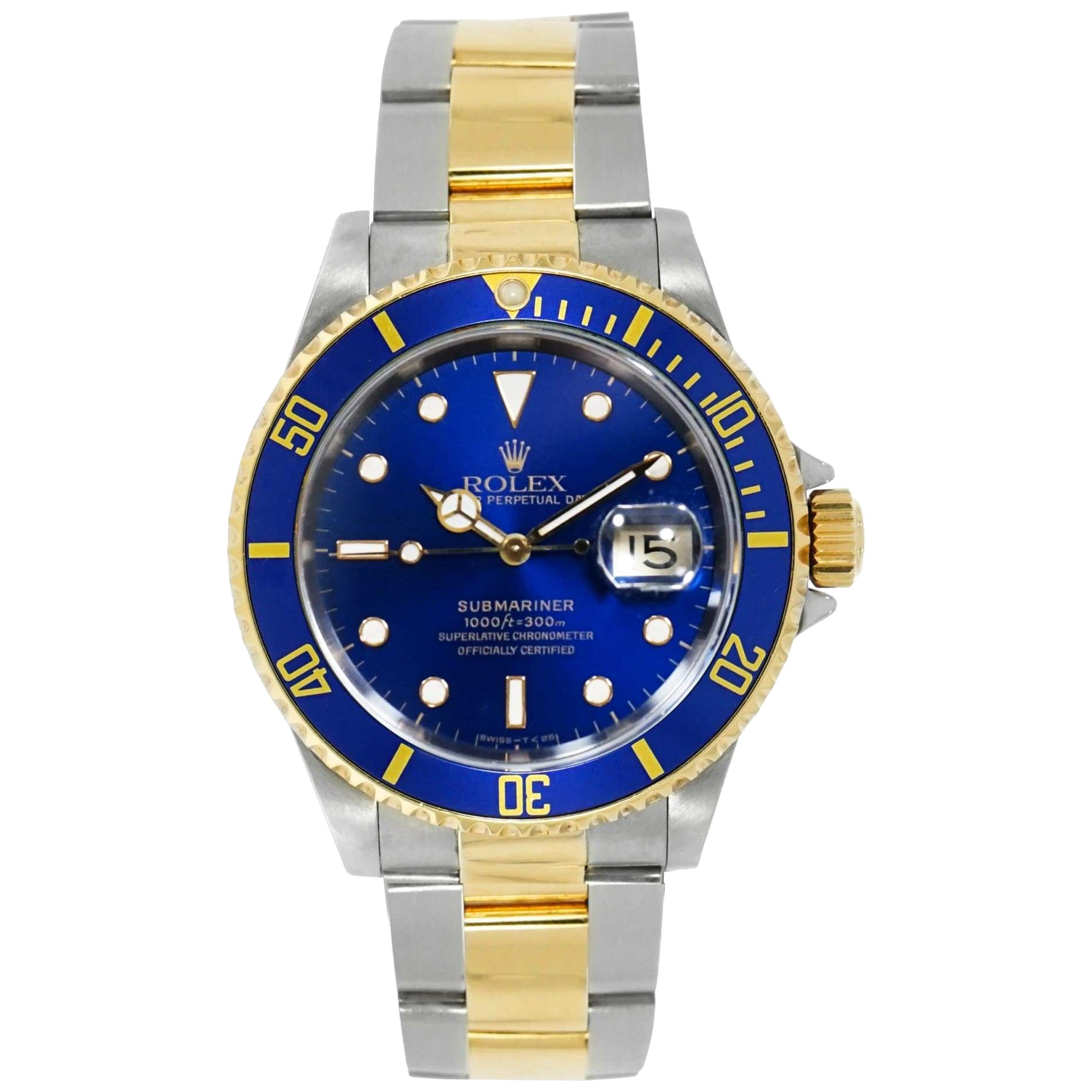 Rolex Submariner Blue Dial Stainless Steel and Gold