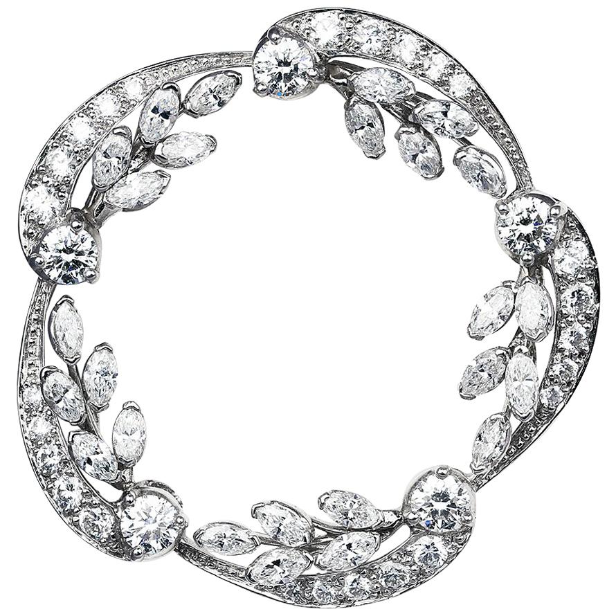 Oscar Heyman Bros, Diamond Wreath Pin For Sale