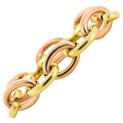 Retro Two-Tone Gold Link Bracelet