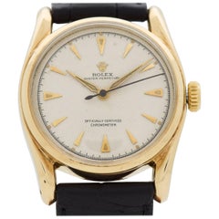 Vintage Rolex Oyster Perpetual Bombe 14 Karat Yellow Gold Watch, 1955
