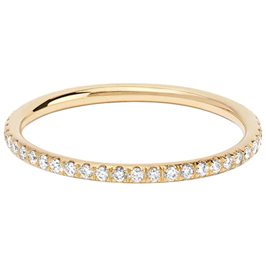 Ileana Makri 18k gold Diamond Eternity Thread Ring  For Sale