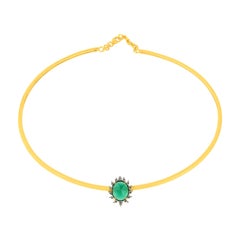  Diamond Green Onyx Meghna Jewels Claw Choker Necklace