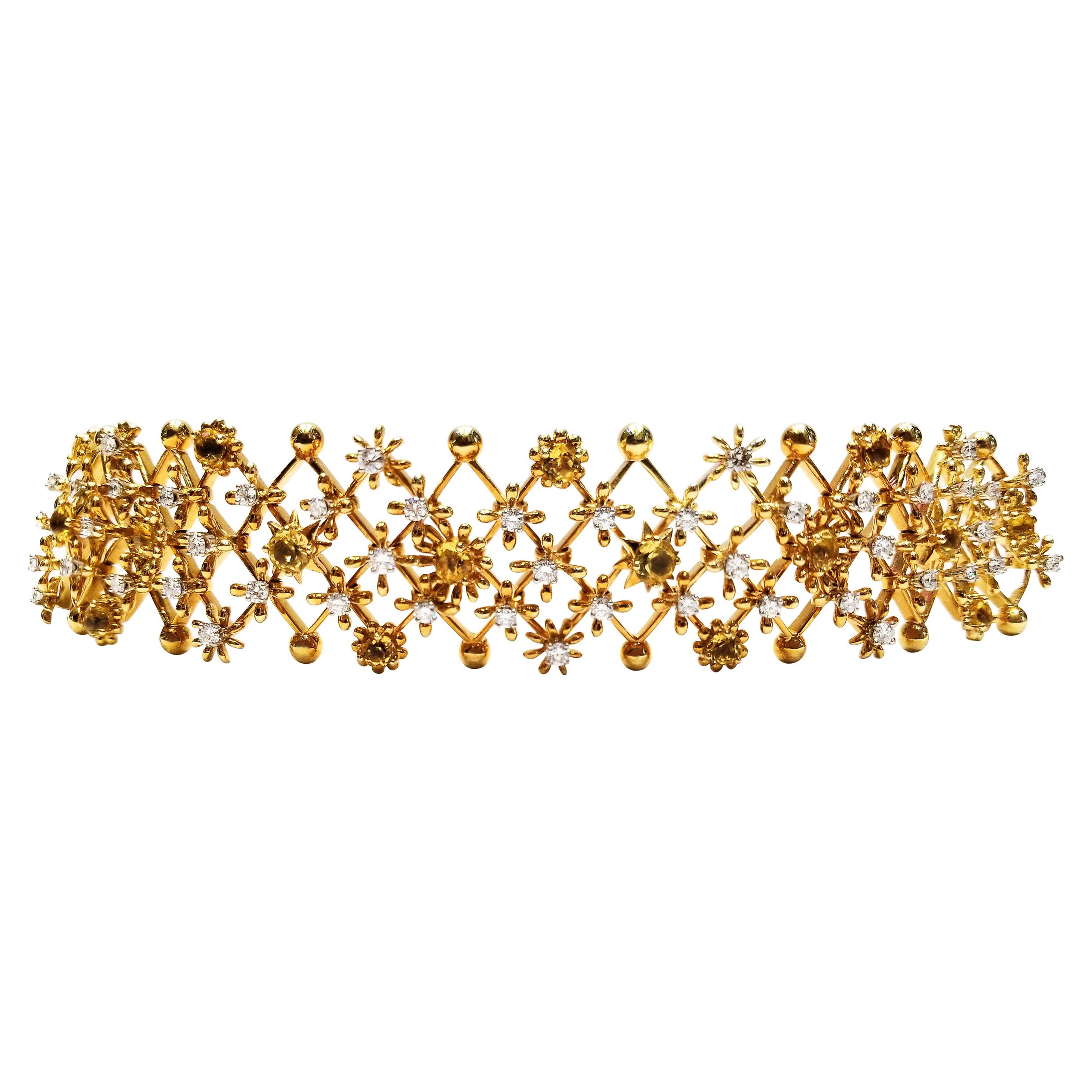 Schlumberger for Tiffany & Co. Diamond Heliodor Bracelet For Sale