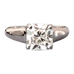 Tiffany & Co. Cushion Cut Platinum and Diamond Ring 1.10 Carat H VVS1
