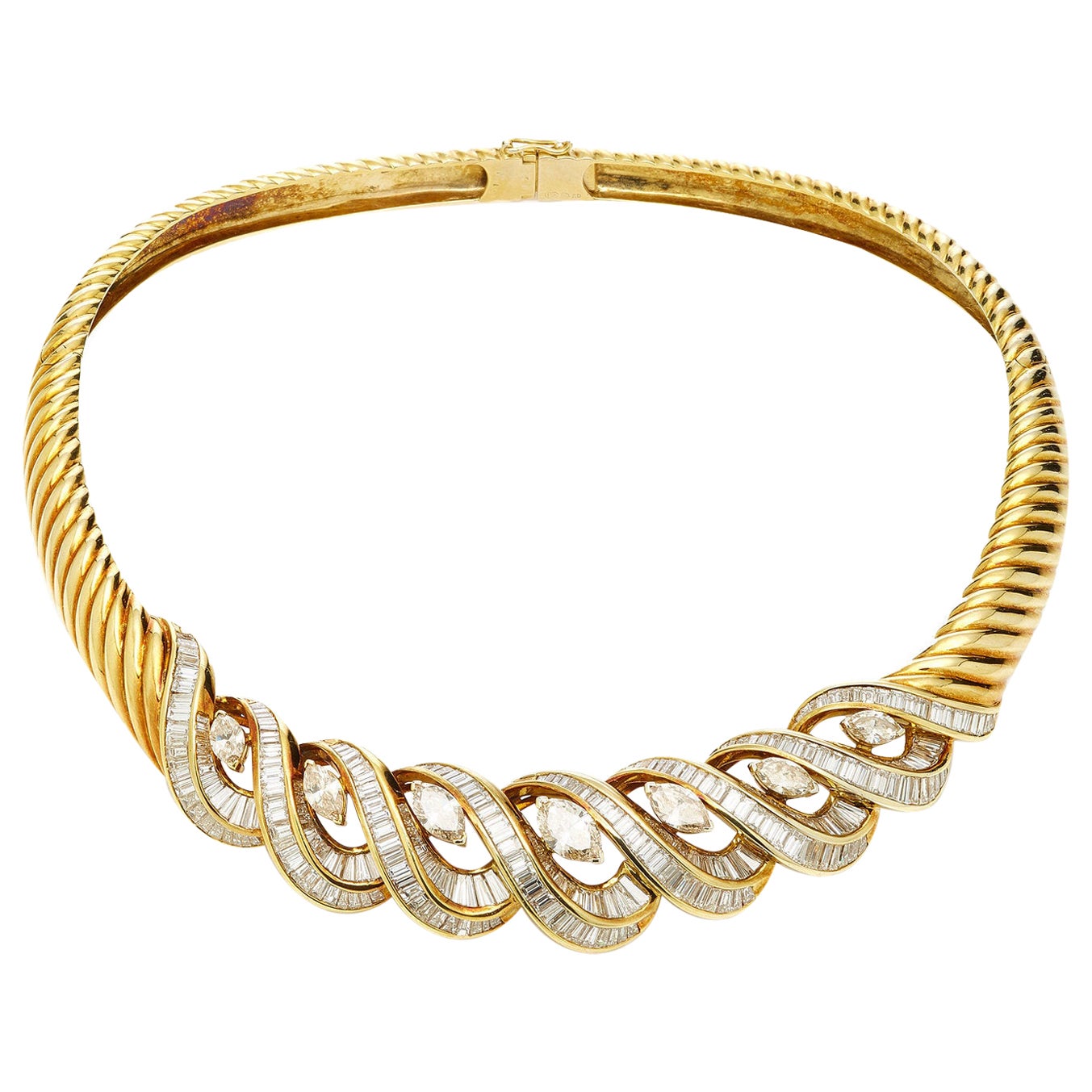 Playful Diamond Gold Vicenza Italy Necklace For Sale at 1stDibs