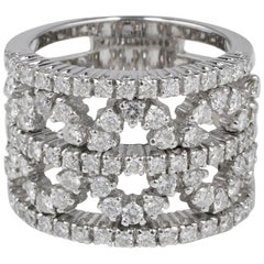 Spectacular 2.65 Carat G H VVS VS Diamond Wide Band Ring